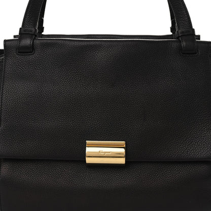 Salvatore Ferragamo Grained Calfskin Bitter Pocket Tote Black 10 of 15