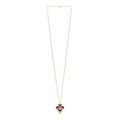 Louis Vuitton 18K Yellow White Gold Lacquer Diamond Spinel Vivienne Red Lion Dance Brooch Necklace 3 of 5