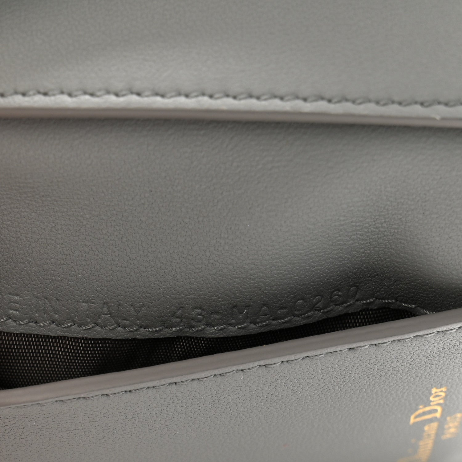 Christian Dior Grained Calfskin Saddle Card Holder Grey 7 of 10