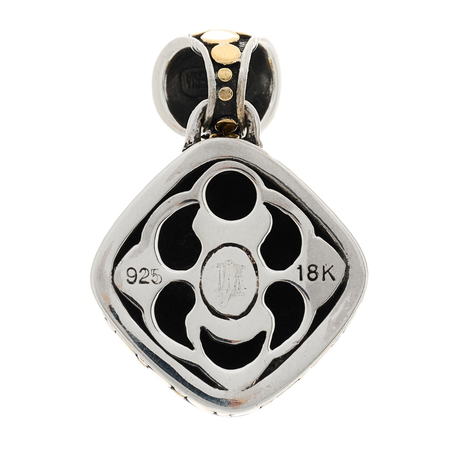 Sterling Silver 18K Yellow Gold Dot Pendant