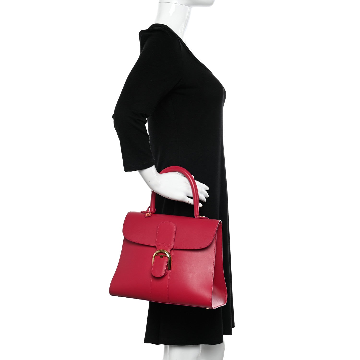 Delvaux Box Calfskin MM Brillant Satchel Framboise 2 of 10