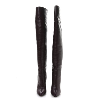 Saint Laurent Calfskin Kiki 110mm Over The Knee Boots 36.5 Dark Violet 3 of 9