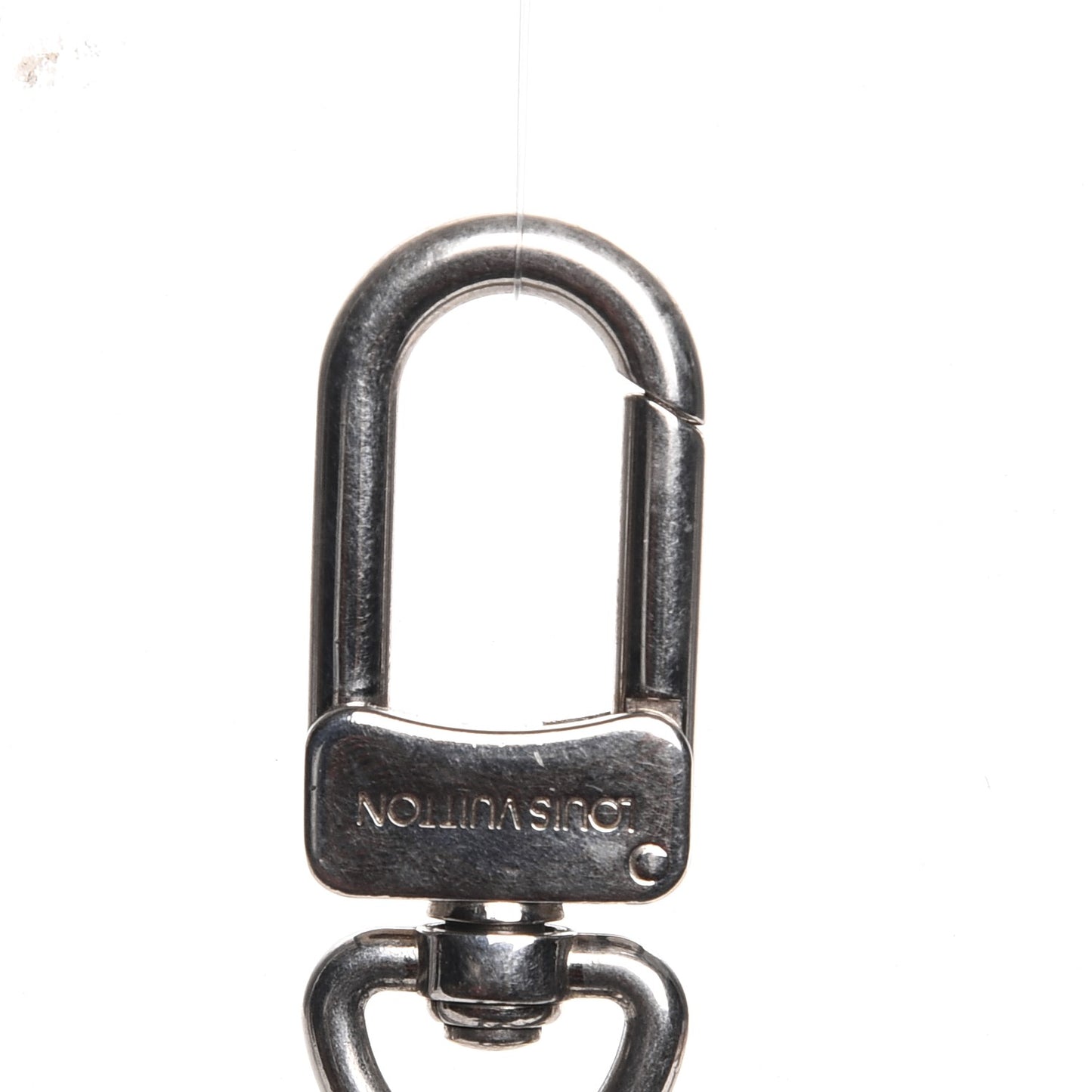 Metal Damier Luggage Tag Key Holder Silver
