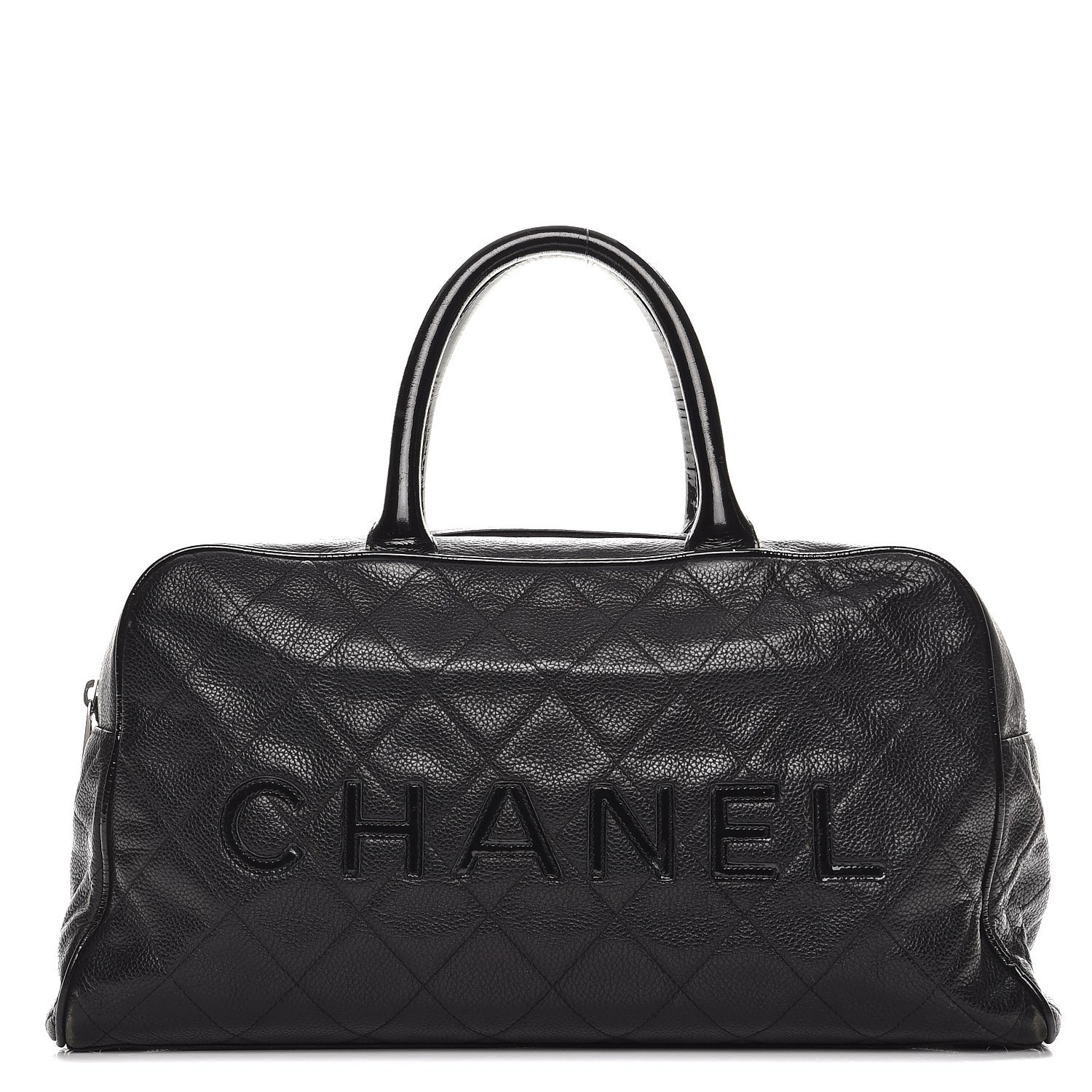 Chanel Caviar Patent Quilted Large Bowler Black 1 of 15