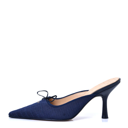 Chanel Jersey Quilted Mule 37.5 Navy 1 of 4