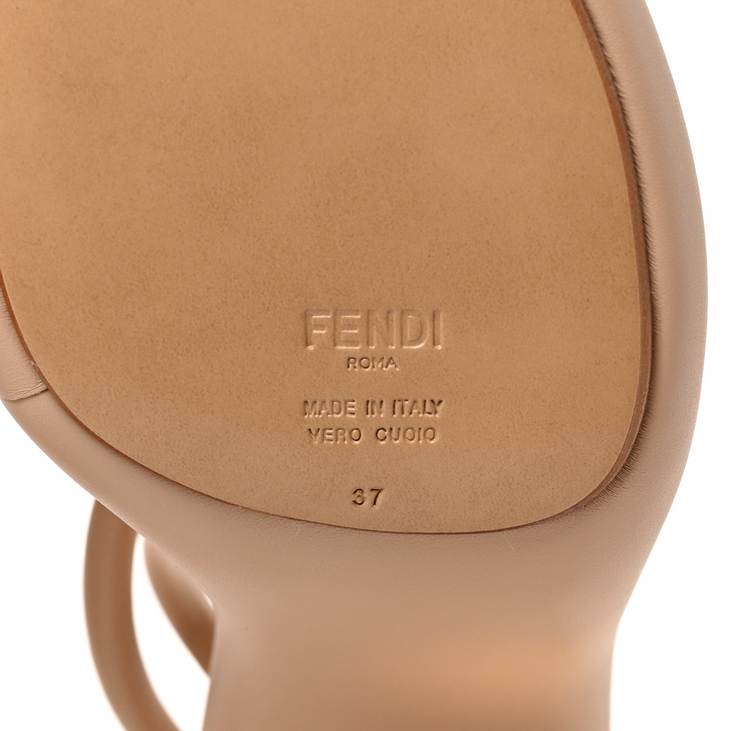 Fendi Nappa Baguette Ankle Strap 30/110mm Platform Sandals 37 Buff 6 of 8