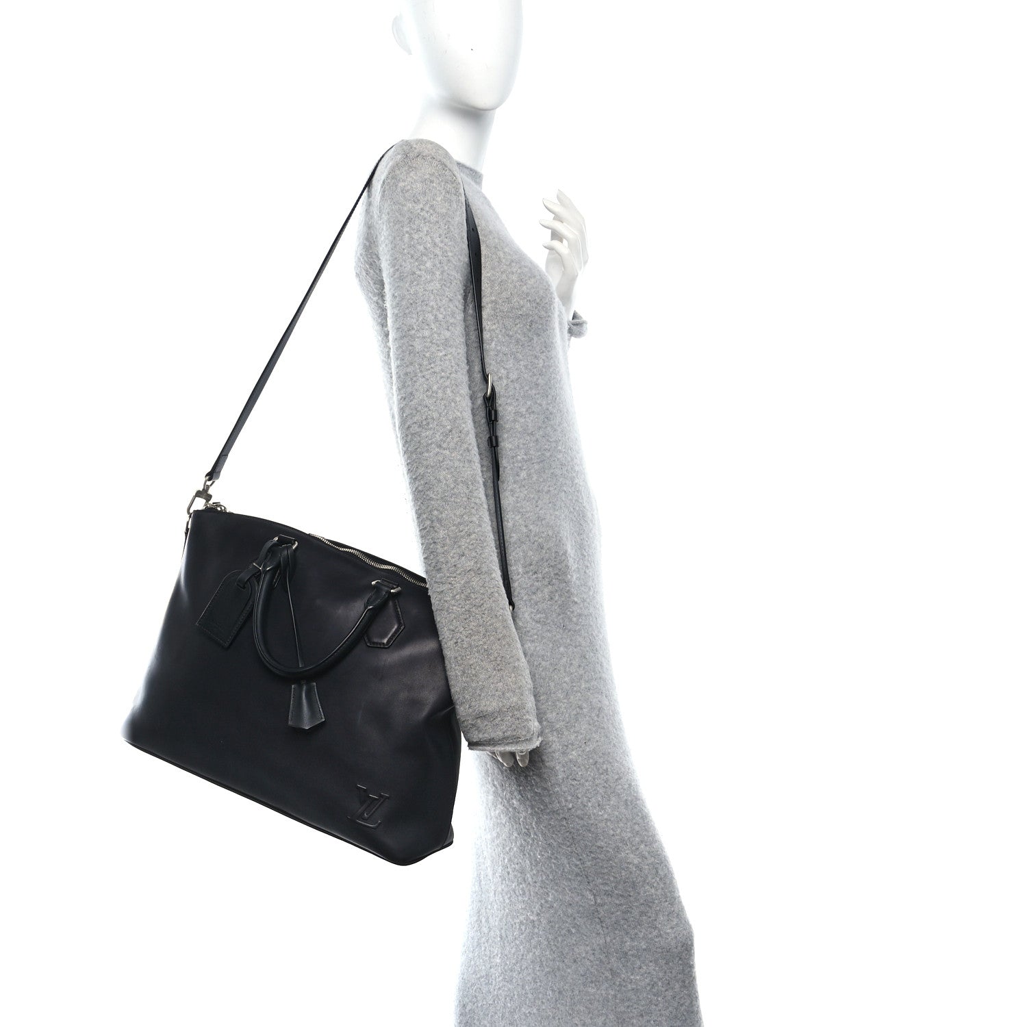 Louis Vuitton Smooth Millesime Calfskin Lockit MM Black 2 of 9