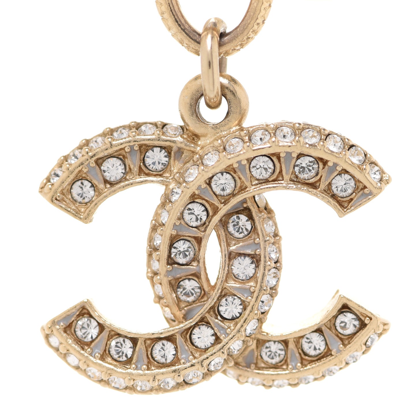 Graduated Pearl Crystal CC Bracelet Gold