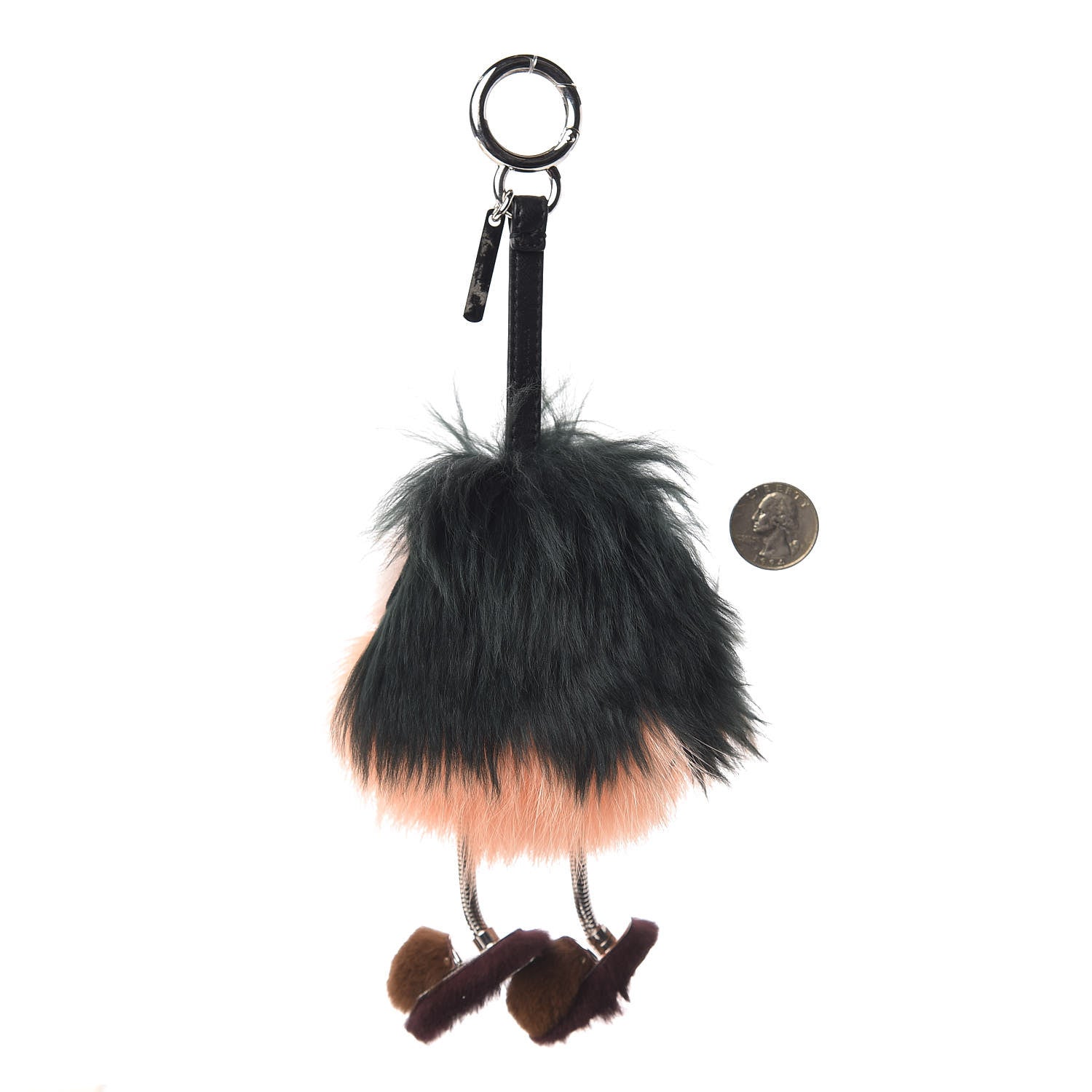 Fendi Mink Fox Fur Dad Wonders Bag Charm Black Multicolor 2 of 6