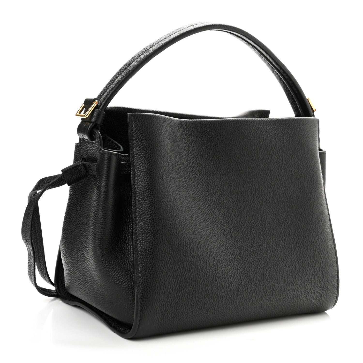 Tom Ford Grained Calfskin Small Padlock Top Handle Bag Black 3 of 11