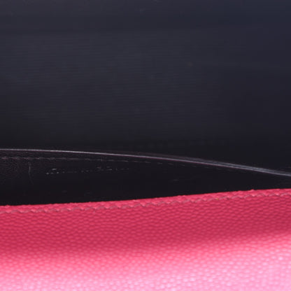 Saint Laurent Grain De Poudre Small Monogram Kate Satchel Fuchsia 9 of 9