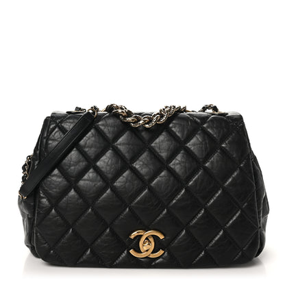 Chanel Aged Calfskin Quilted Large Pondichery Flap Black 1 of 10