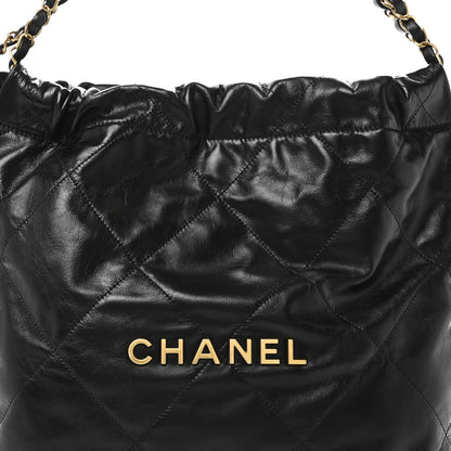 Chanel Shiny Calfskin Quilted Small Chanel 22 Black 9 of 11