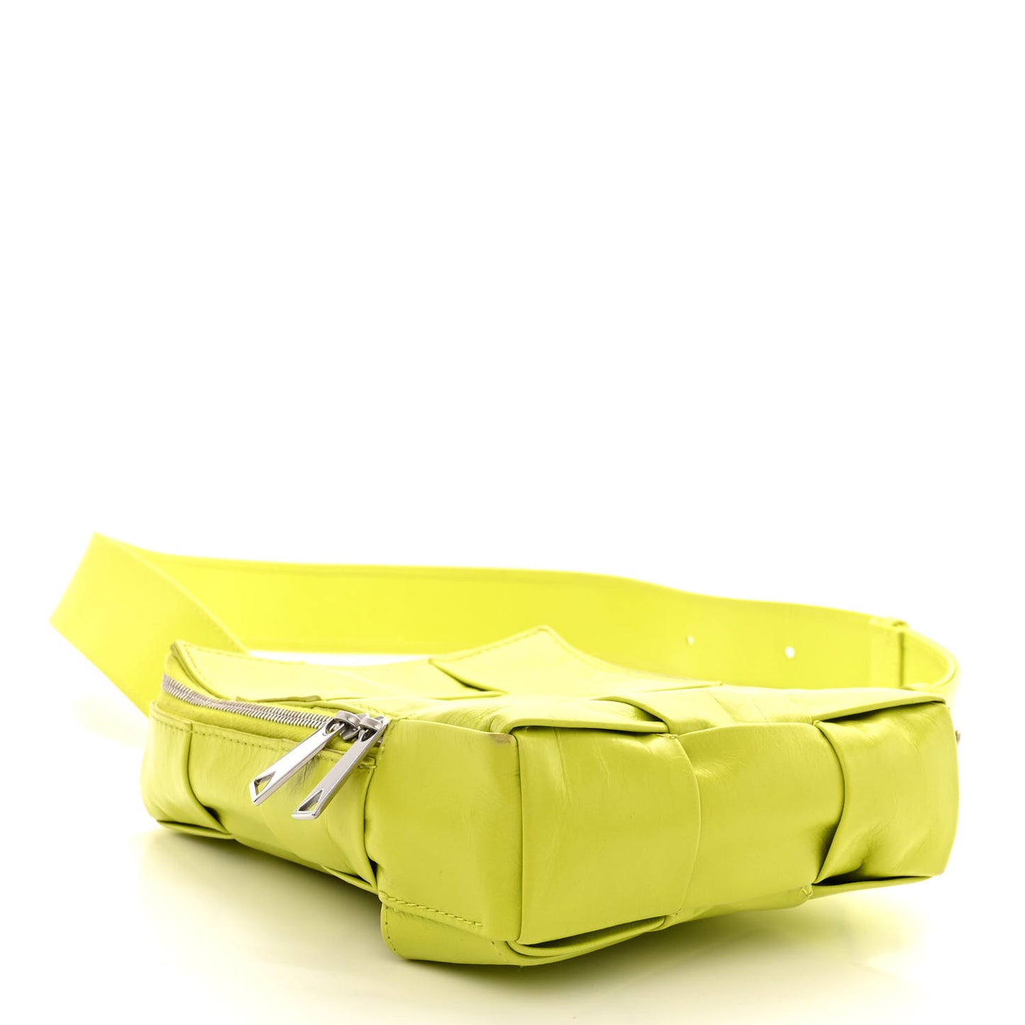 Calfskin Intreccio Mini Cassette Sling Bag Acid Kiwi