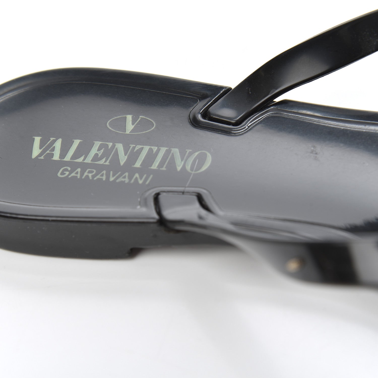 Valentino Garavani PVC Jelly Rockstud Bow Thong Sandals 40 Black 9 of 18