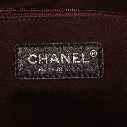 Chanel Snakeskin Glazed Calfskin Quilted Urban Mix Tote Black 6 of 10
