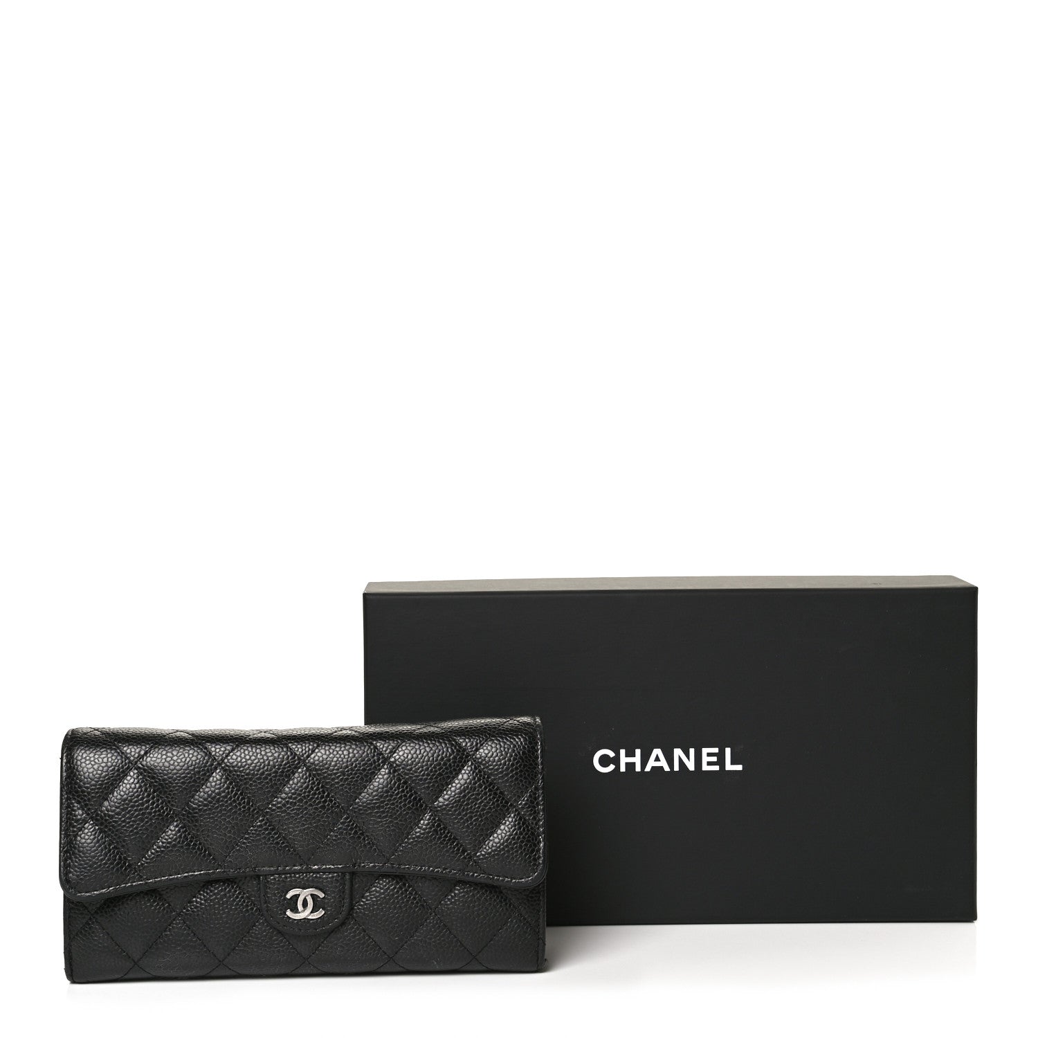 Chanel Caviar Quilted Large Gusset Flap Wallet Black 12 of 12