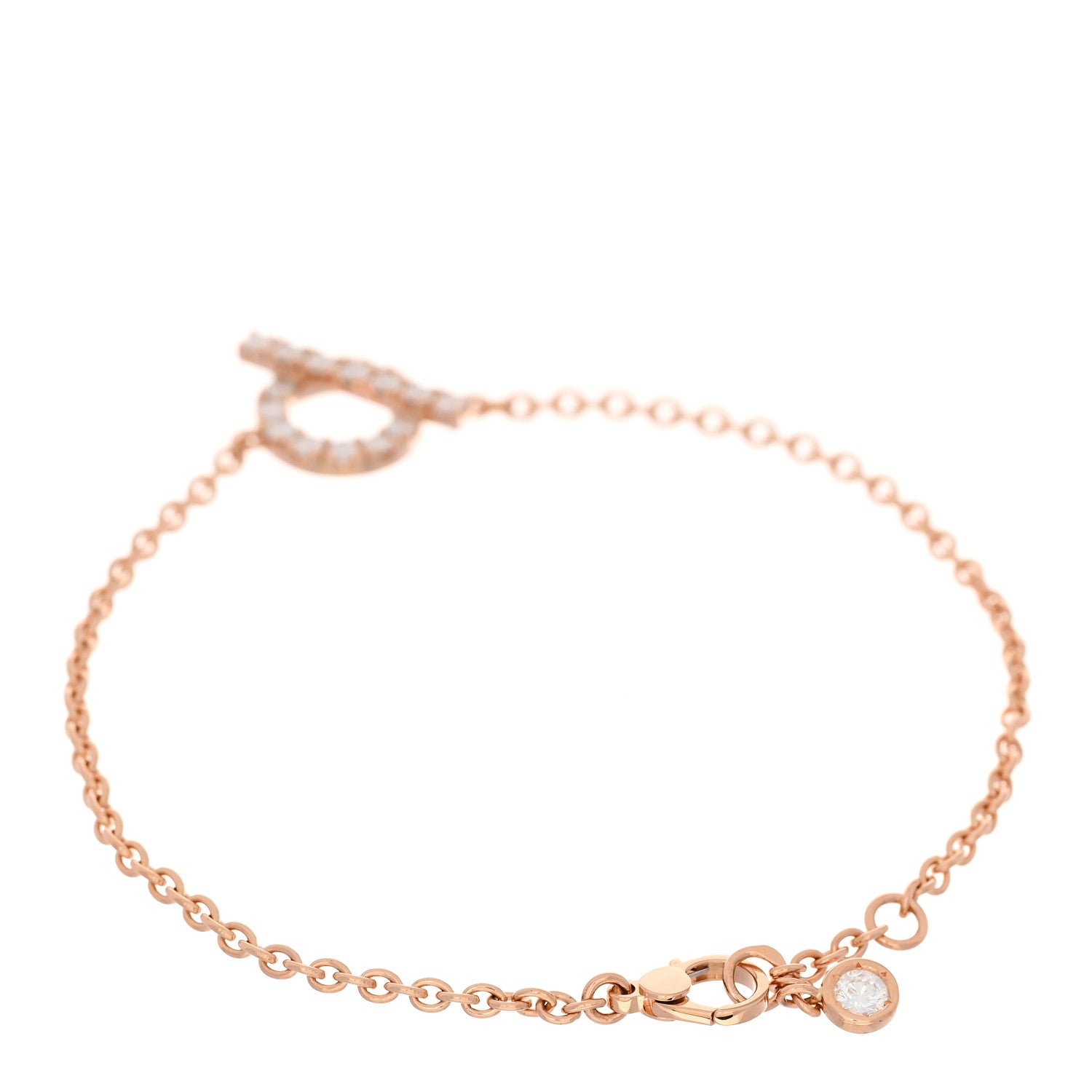 Hermes 18K Rose Gold Diamond Finesse Bracelet ST 2 of 4