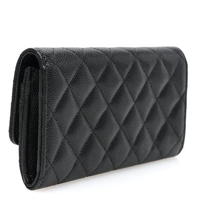 Chanel Caviar Quilted Textured CC Flap Wallet Black 3 of 8
