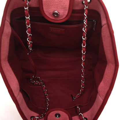 Chanel Canvas Large Deauville Tote Red 5 of 9