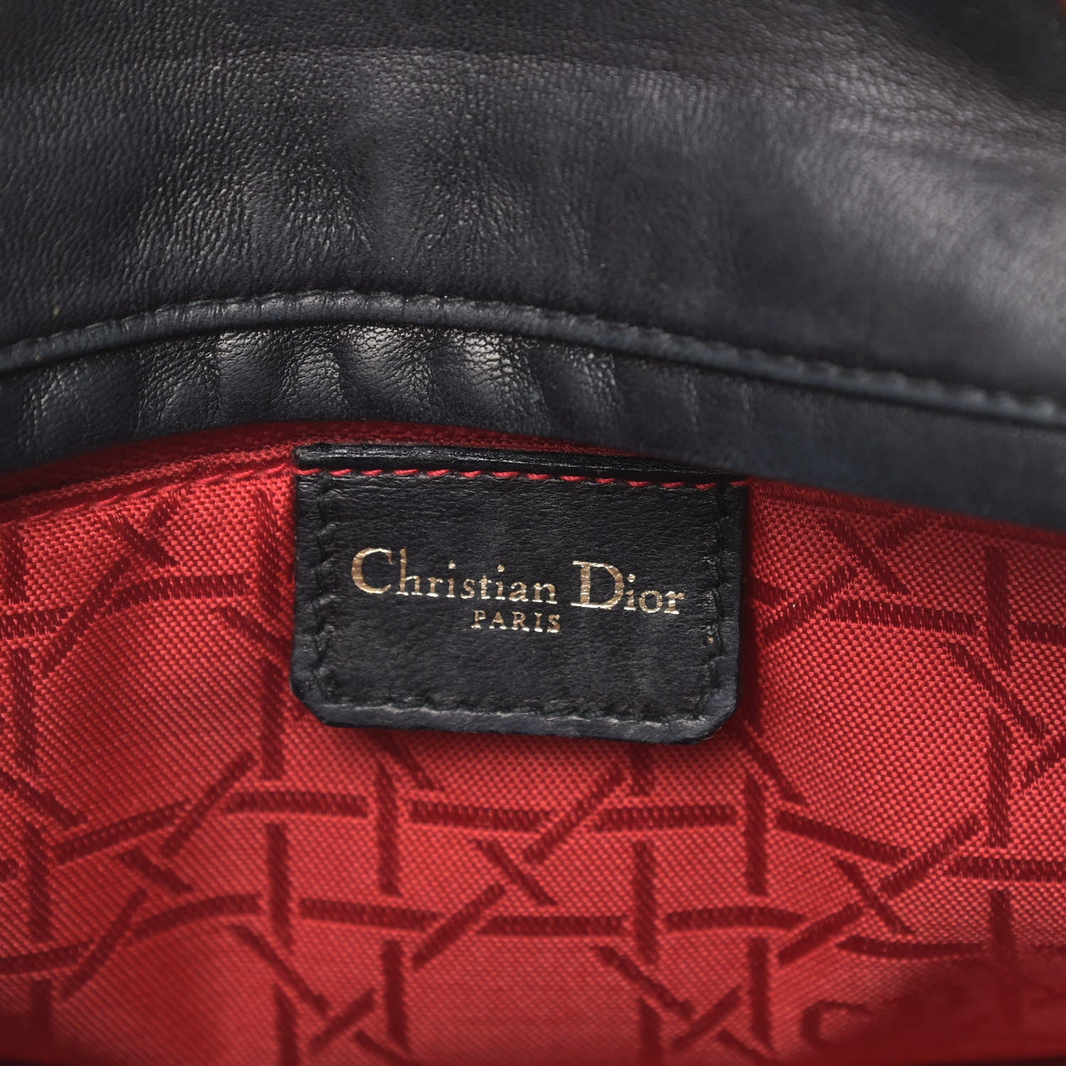 Christian Dior Lambskin Cannage Medium Lady Dior Black 6 of 19