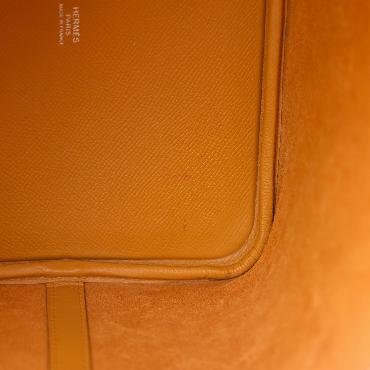 Hermes Epsom Tressage De Cuir Picotin Lock 22 MM Jaune Ambre Brique White 11 of 11