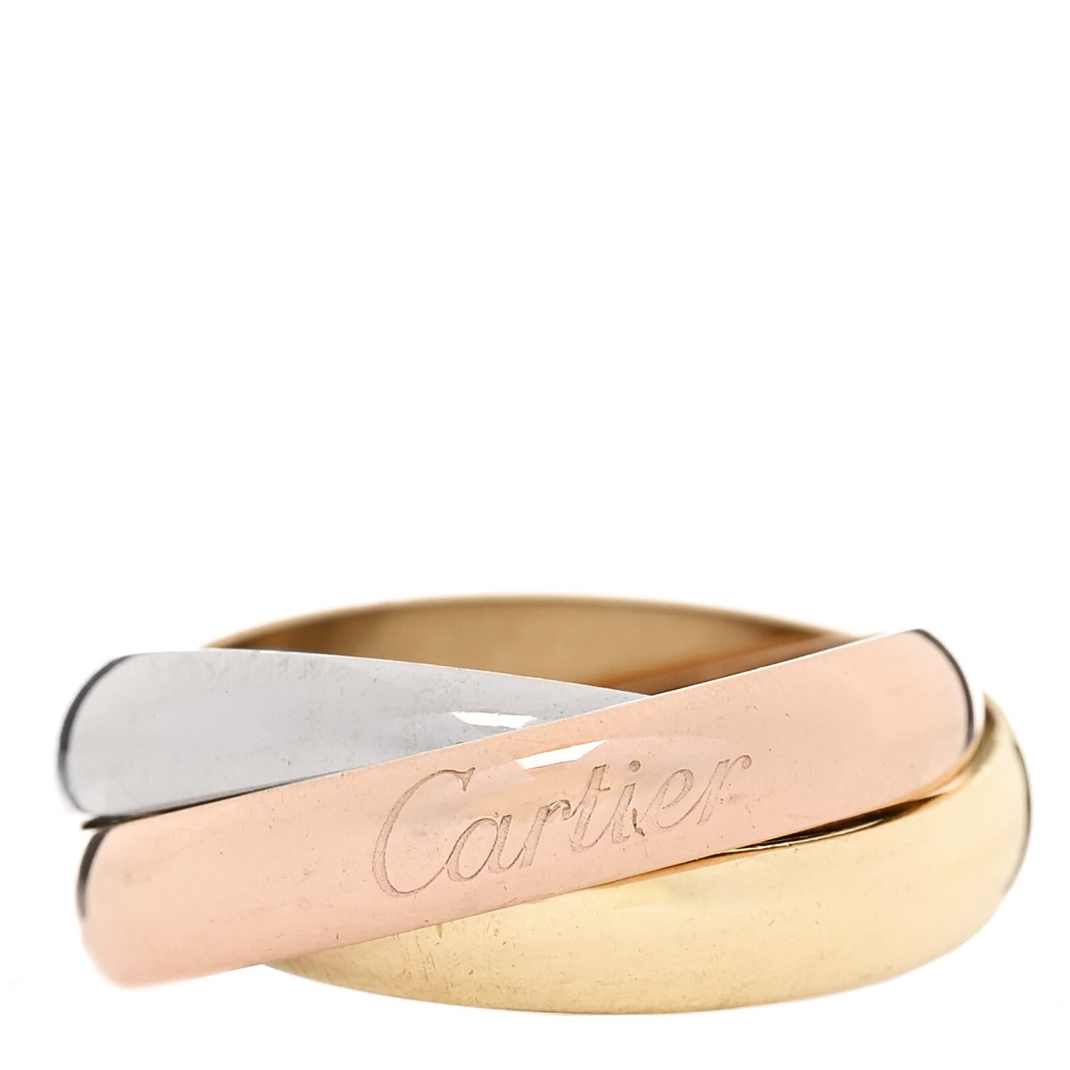 Cartier 18K Pink Yellow White Gold Classic Trinity Ring 50 5.25 1 of 5