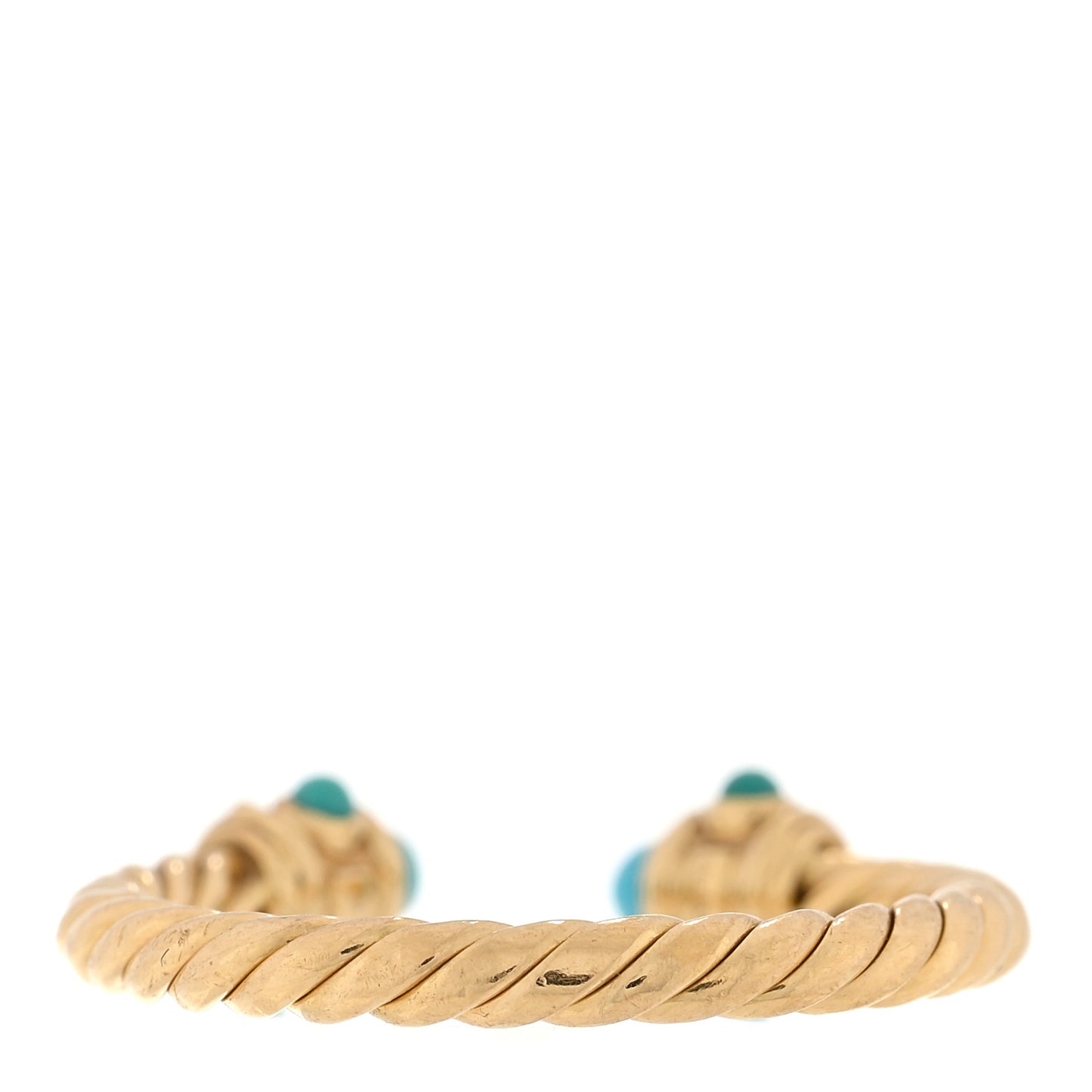 18K Yellow Gold Turquoise Renaissance Ring 50 5.5