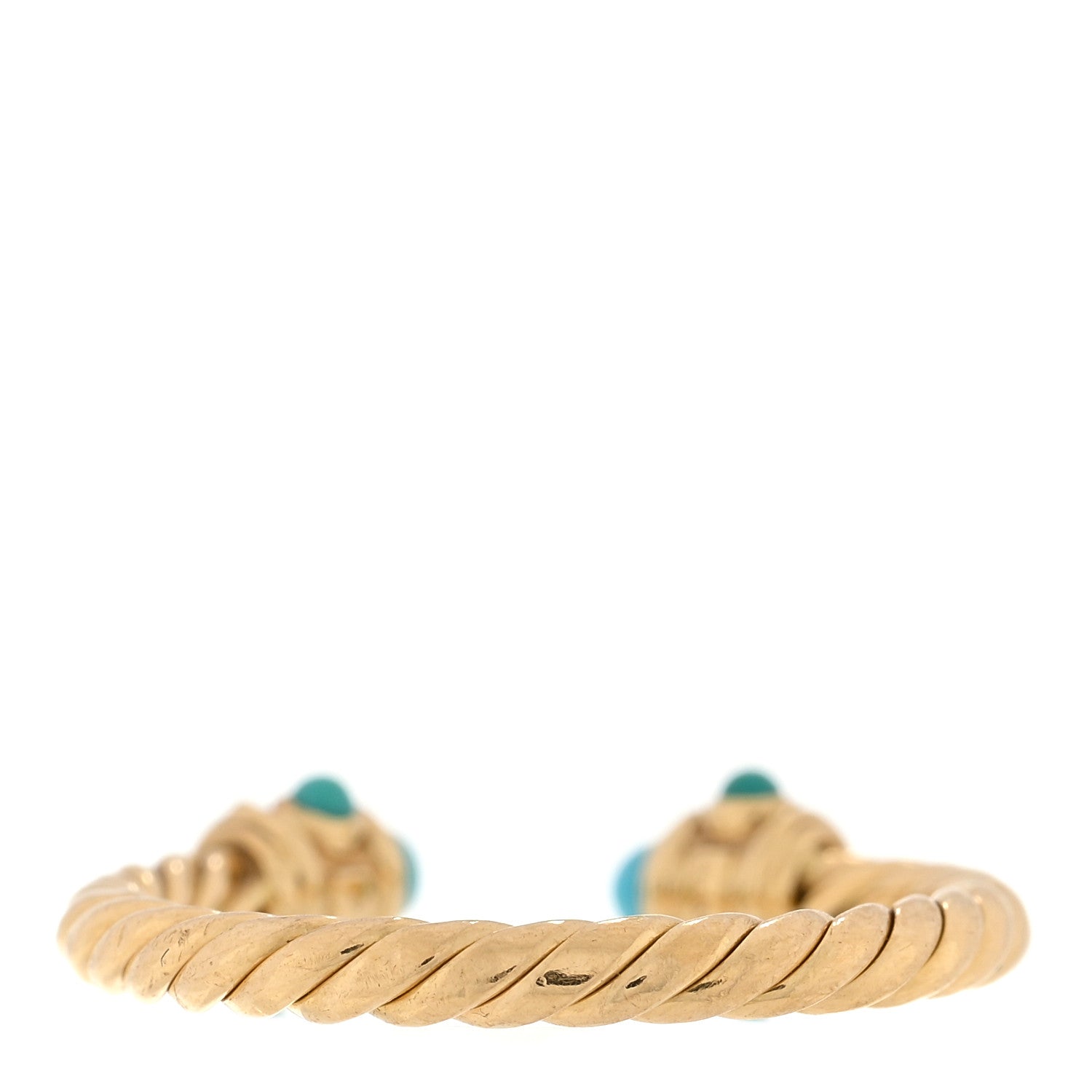David Yurman 18K Yellow Gold Turquoise Renaissance Ring 50 5.5 3 of 4