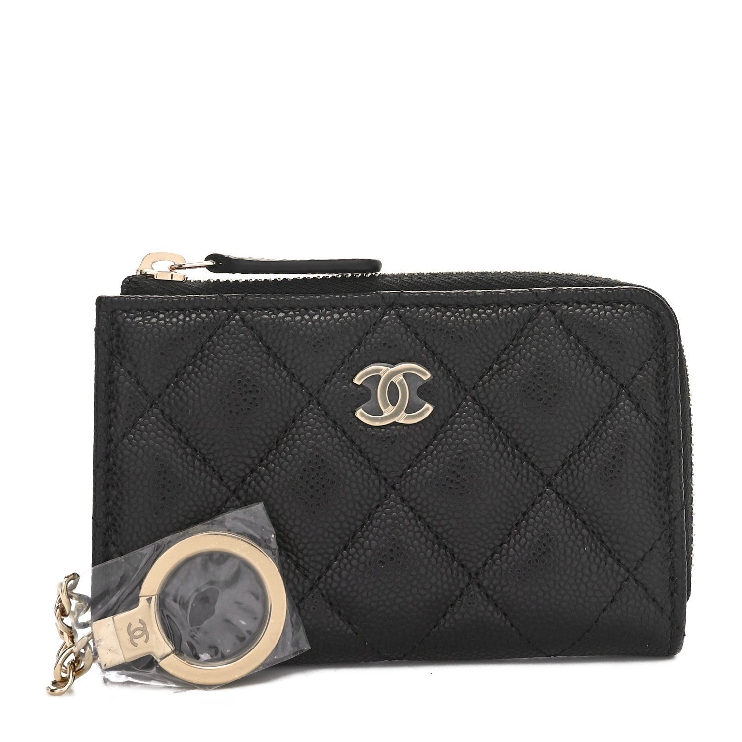 Chanel Caviar Quilted Zipped Key Holder Case Black 1 of 9