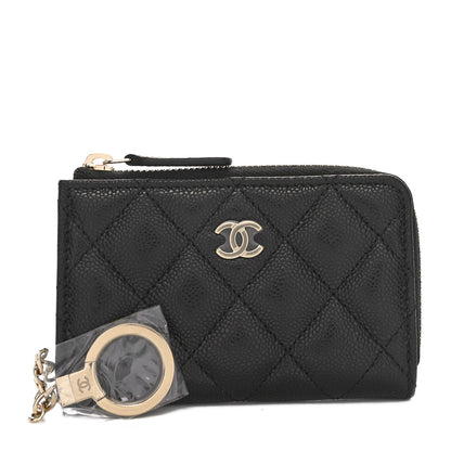 Chanel Caviar Quilted Zipped Key Holder Case Black 1 of 9