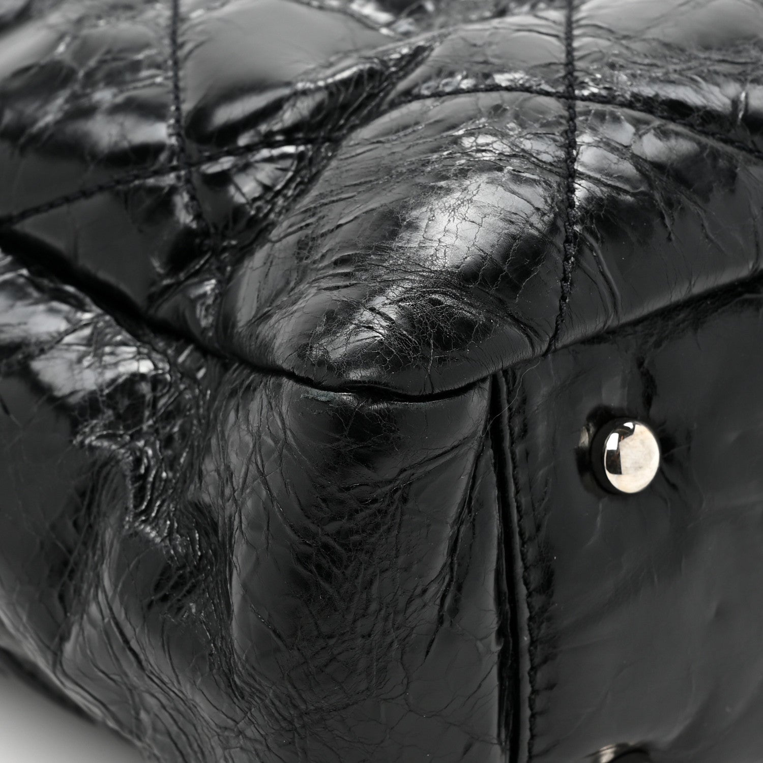 Chanel Glazed Calfskin Quilted Tweed Portobello Tote Black Multicolor 11 of 14