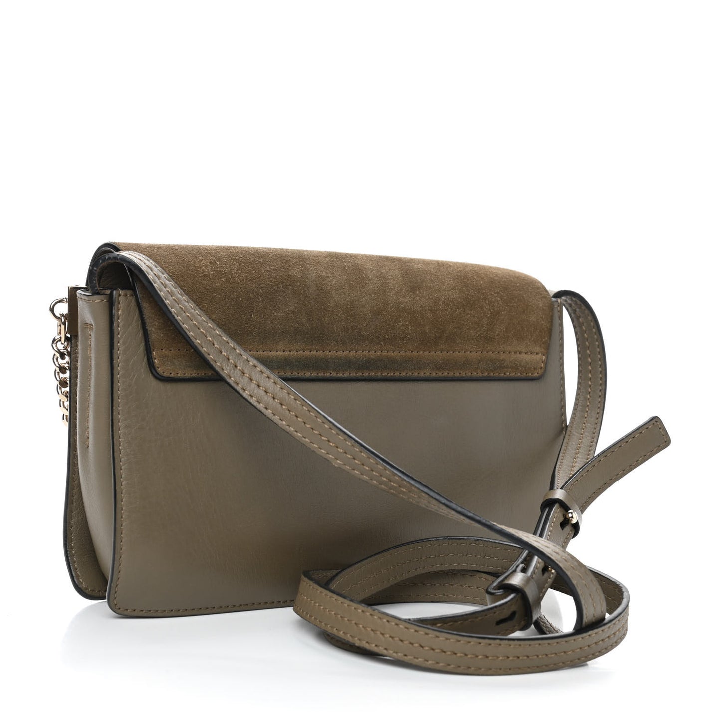 Suede Calfskin Small Faye Shoulder Bag Deep Forest