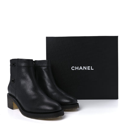 Chanel Iridescent Calfskin CC Turnlock Ankle Boots 40.5 Black 9 of 9