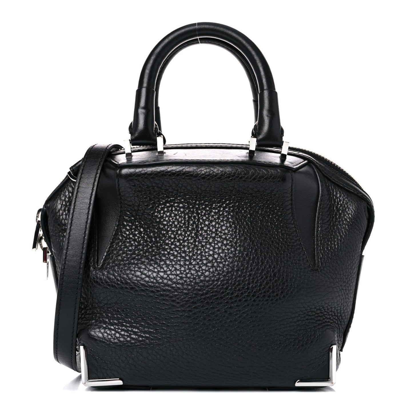 Pebbled Calfskin Mini Emile Black Silver Hardware