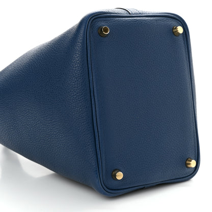 Hermes Taurillon Maurice Picotin Lock 18 PM Deep Blue 9 of 14