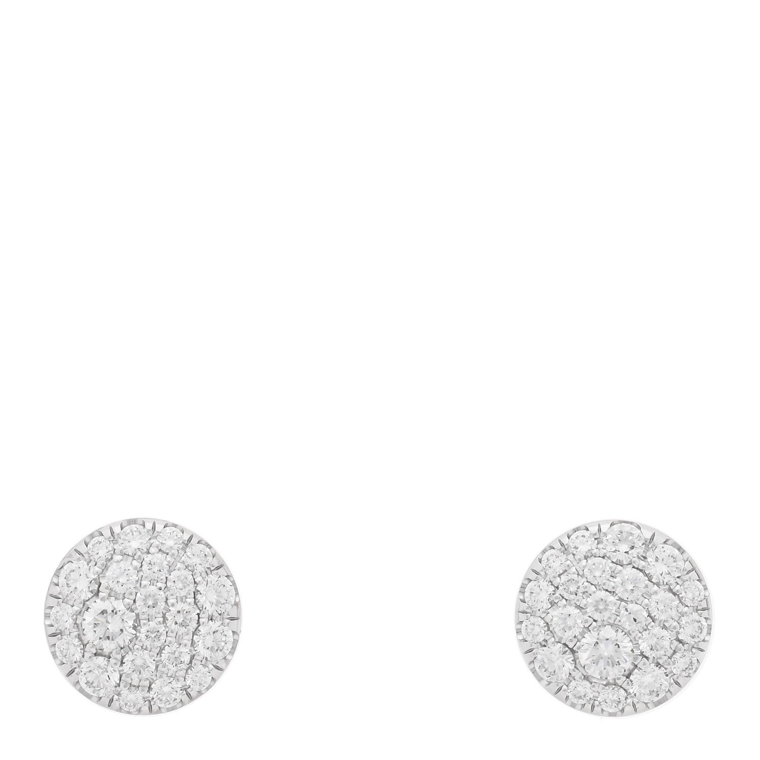 Tiffany 18K White Gold Diamond Metro Stud Earrings 1 of 4