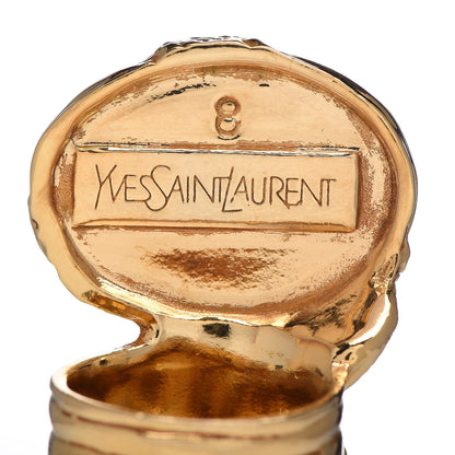 Saint Laurent Glass Cabochon Arty Ovale Ring 8 Gold 4 of 4