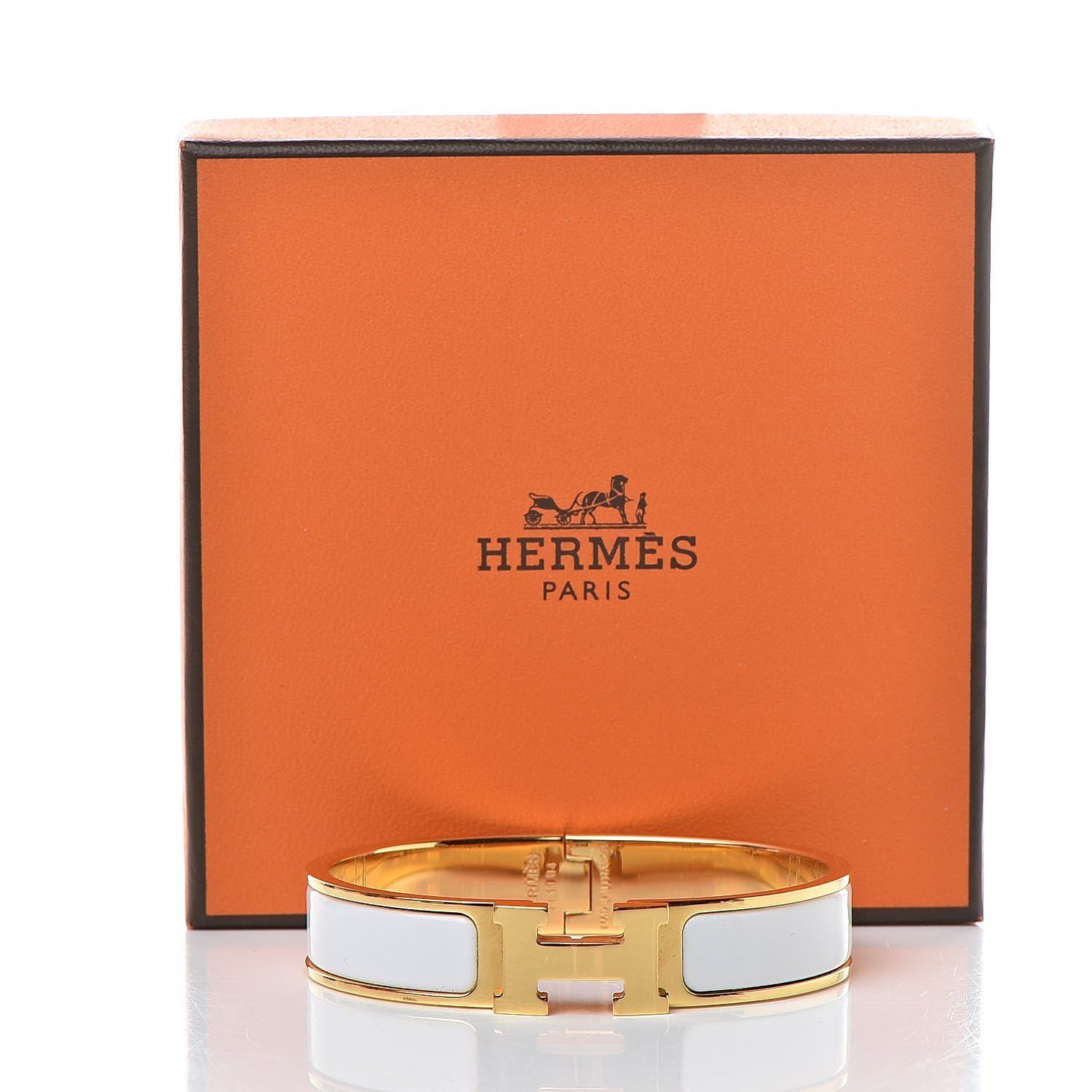 Hermes Enamel Narrow Clic Clac H Bracelet PM White 6 of 6