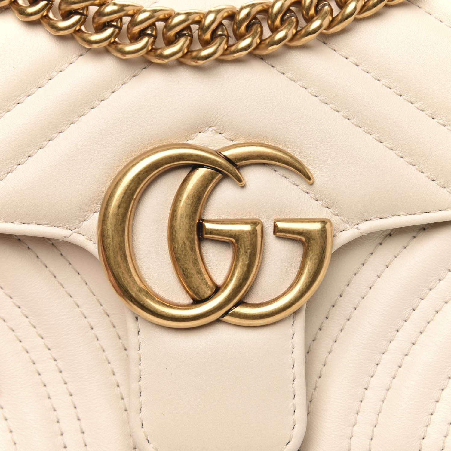 Gucci Calfskin Matelasse Mini GG Marmont Shoulder Bag White 11 of 11