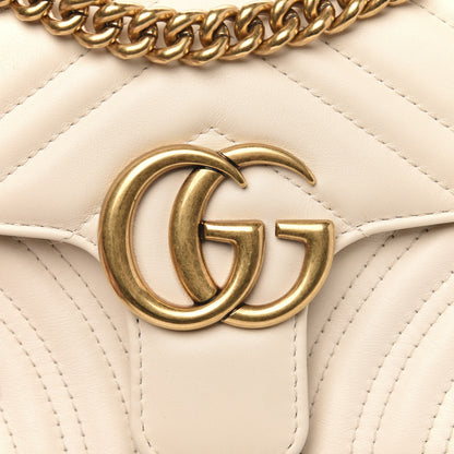 Gucci Calfskin Matelasse Mini GG Marmont Shoulder Bag White 11 of 11