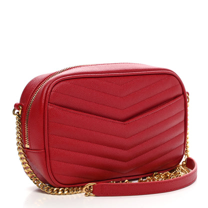 Saint Laurent Grain De Poudre Matelasse Monogram Mini Lou Camera Bag Eros Red 3 of 10
