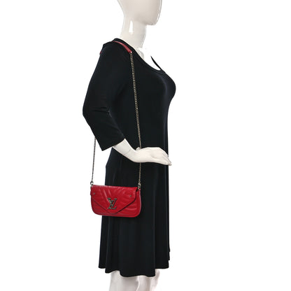 Louis Vuitton Calfskin New Wave Chain Pochette Scarlet 2 of 10