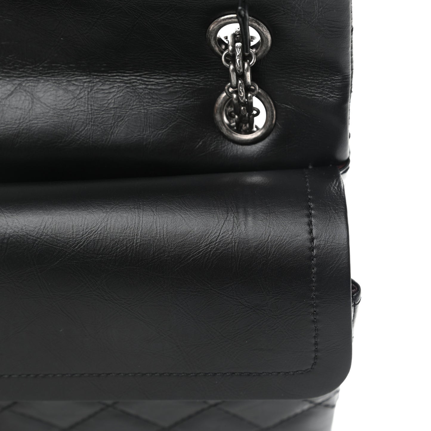 Aged Calfskin Quilted 2.55 Reissue 226 Flap Black