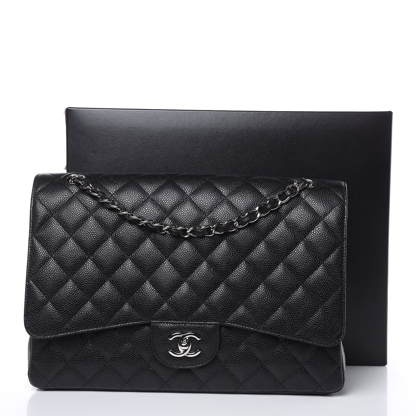 Caviar Quilted Maxi Single Flap Black