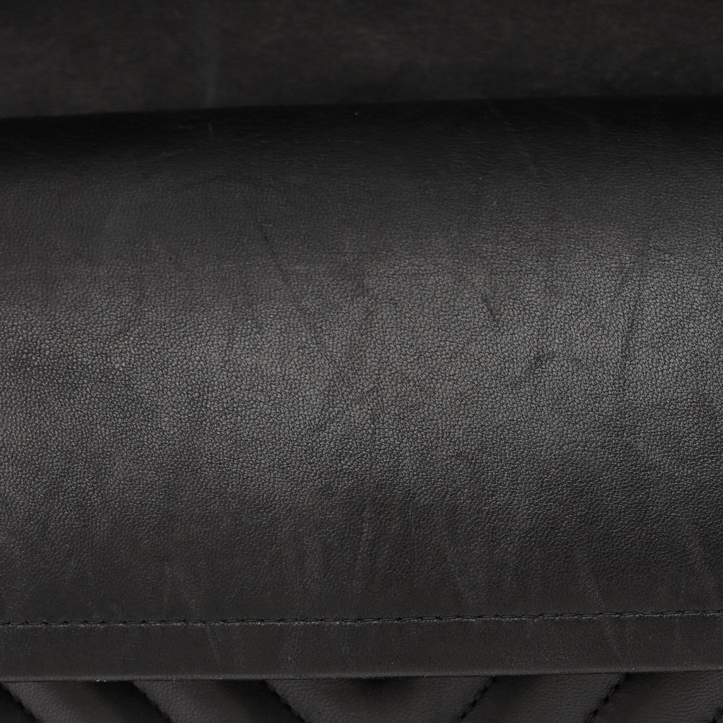 Lambskin Chevron Quilted Jumbo Double Flap So Black