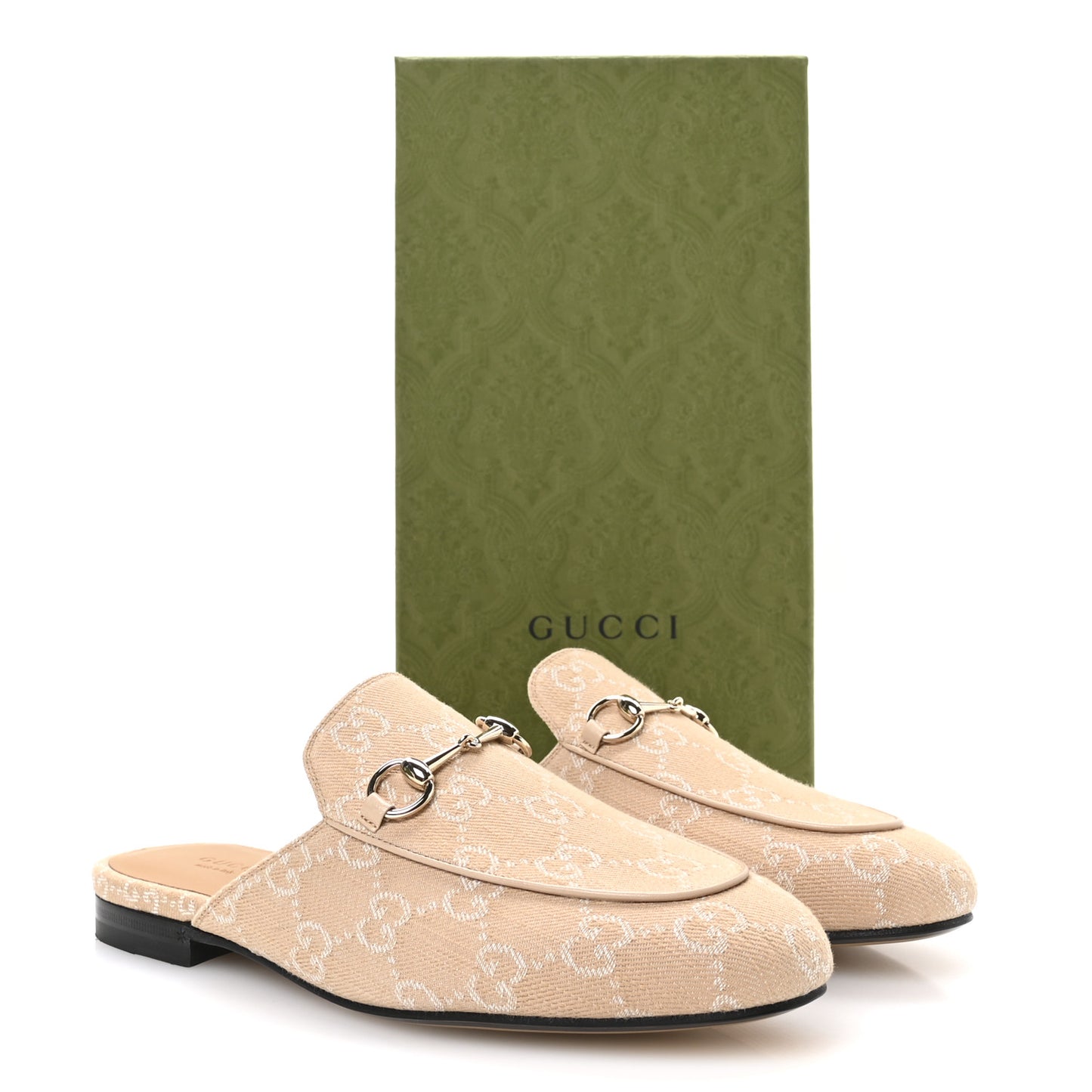 Summer Denim GG Malaga Kid Womens Princetown Slippers 38 Souffle Rose