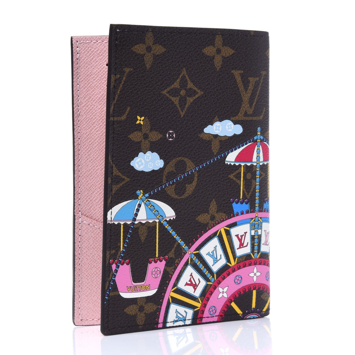 Monogram 2020 Christmas Animation Big Wheel Passport Cover Rose Ballerine