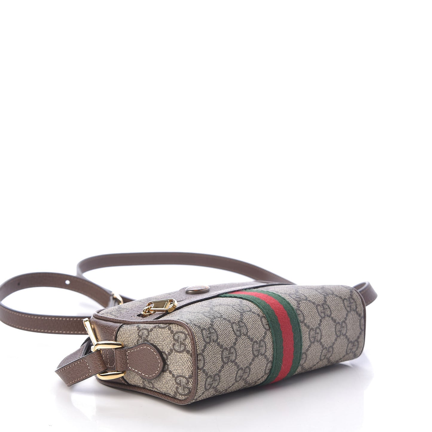 GG Supreme Monogram Web Mini Ophidia Shoulder Bag Brown