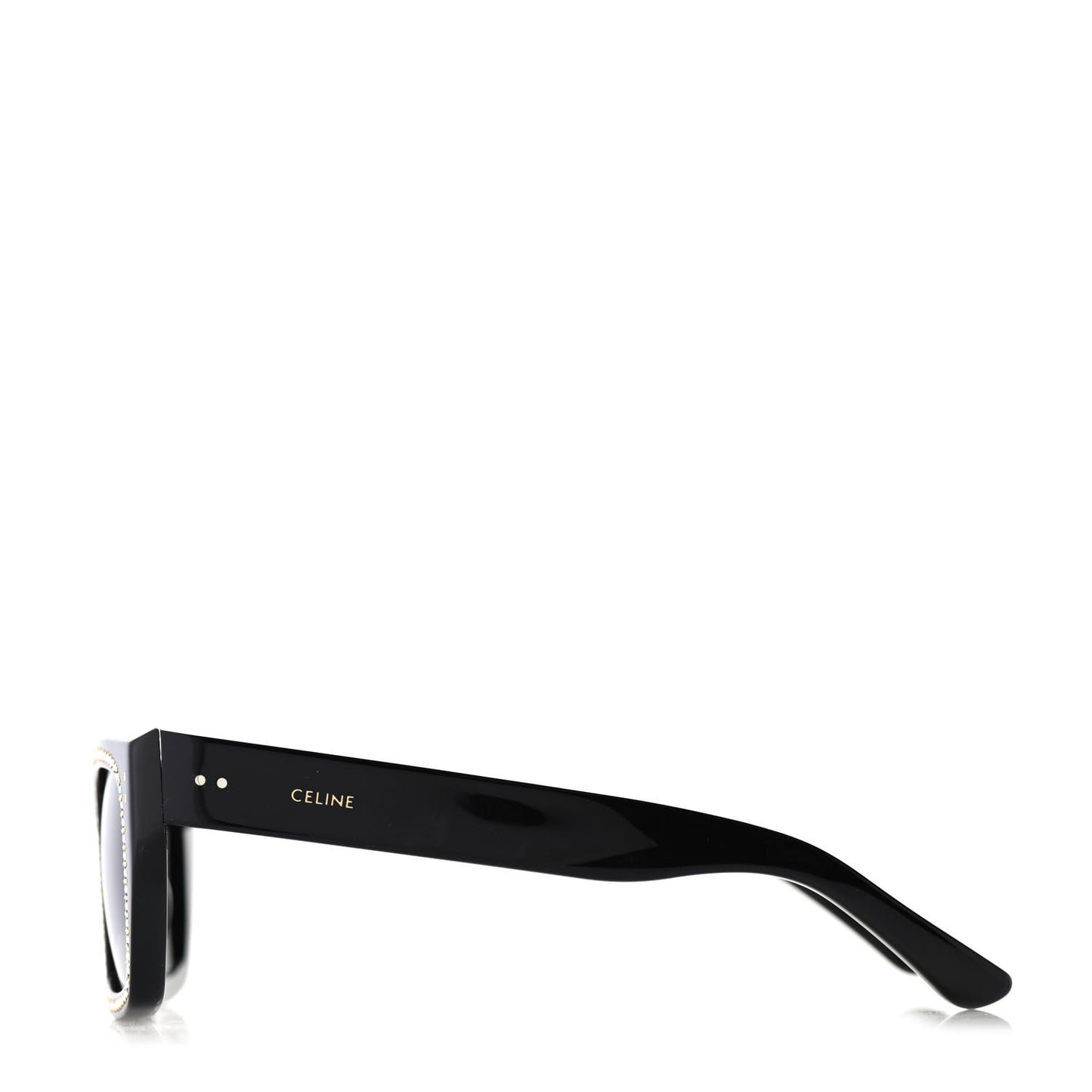 Acetate Crystal Embellished D-Frame Sunglasses CL4082IS Black